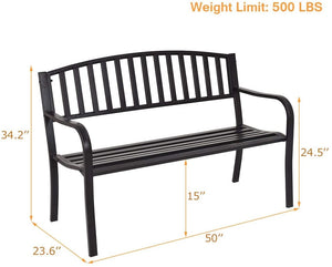 50 Inch Patio Garden Bench Loveseats for Outdoor view 5