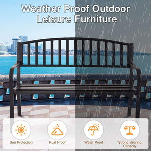 50 Inch Patio Garden Bench Loveseats for Outdoor view 6