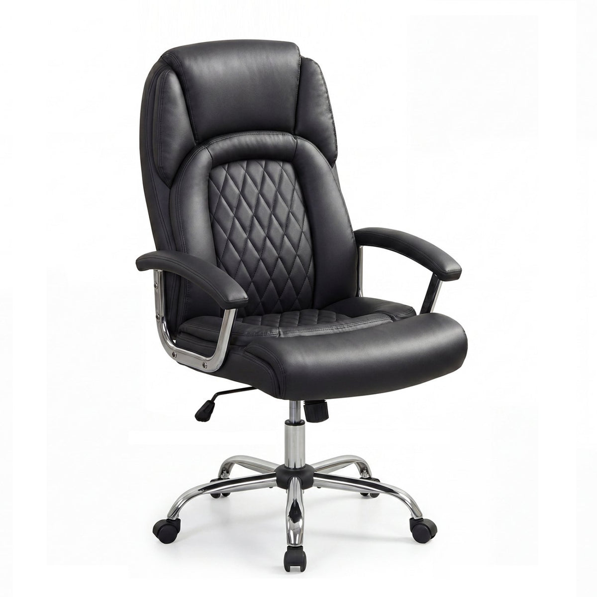 Height Adjustable Big and Tall Office Chair Computer Desk Chair with Metal Base-Black