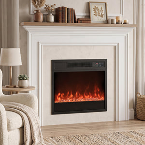 5000 BTU 18-Inch Electric Fireplace Insert with Remote Control and Brightness-Black view 2