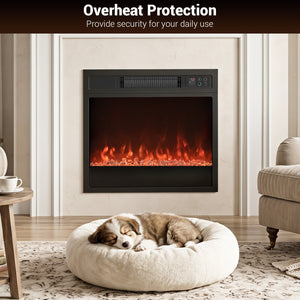 5000 BTU 18-Inch Electric Fireplace Insert with Remote Control and Brightness-Black view 9