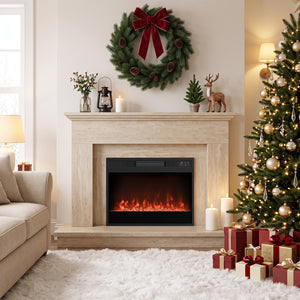 5000 BTU 23-Inch Electric Fireplace Insert with Remote Control and Brightness-Black view 3