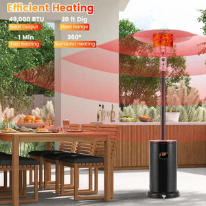 50000 BTU Propane Patio Heater with Round Table Design-Black view 6