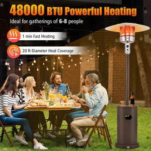 50000 BTU Propane Patio Heater with Round Table Design-Brown view 5