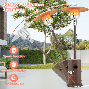 50000 BTU Propane Patio Heater with Round Table Design-Brown view 9