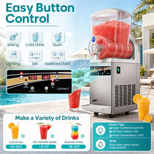 507 oz Commercial Slushy Machine Single Tank No Ice Needed-Silver view 8