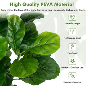 51 Inch 2-Pack Artificial Fiddle Leaf Fig Tree for Indoor and Outdoor view 5
