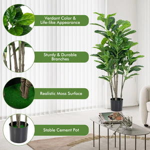 51 Inch 2-Pack Artificial Fiddle Leaf Fig Tree for Indoor and Outdoor view 9