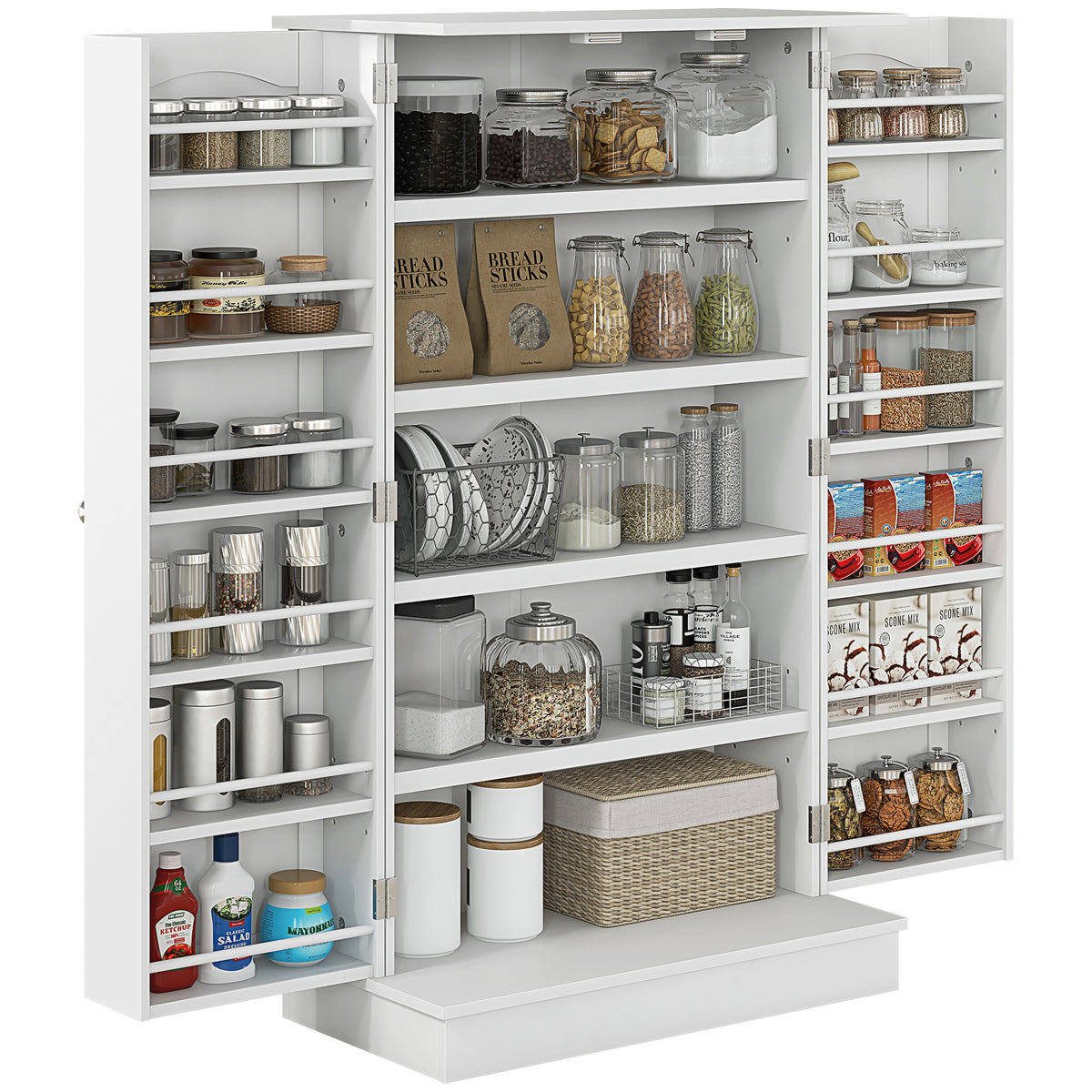 Freestanding Pantry Cabinet 41 Inch Kitchen Pantry with Spice Racks and Adjustable Shelves for Home Use – view 5