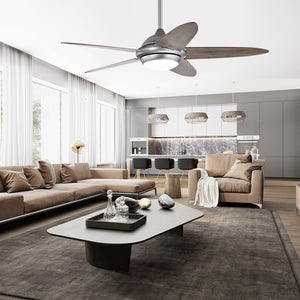 52 Inch Ceiling Fan with Lights and 3 Lighting Colors-Silver Gray view 6