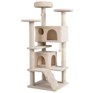 52 Inch Tall Cat Tree Tower for Indoor Cats-Beige view 3