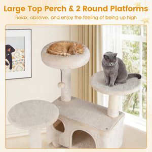 52 Inch Tall Cat Tree Tower for Indoor Cats-Beige view 6