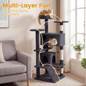 52 Inch Tall Cat Tree Tower for Indoor Cats-Dark Gray view 5