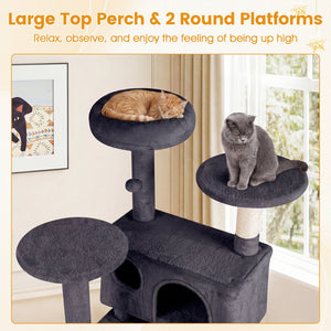 52 Inch Tall Cat Tree Tower for Indoor Cats-Dark Gray view 6