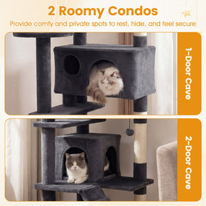 52 Inch Tall Cat Tree Tower for Indoor Cats-Dark Gray view 7