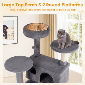 52 Inch Tall Cat Tree Tower for Indoor Cats-Light Gray view 6