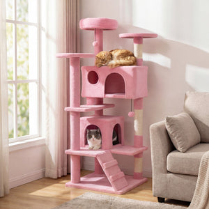 52 Inch Tall Cat Tree Tower for Indoor Cats-Pink view 2