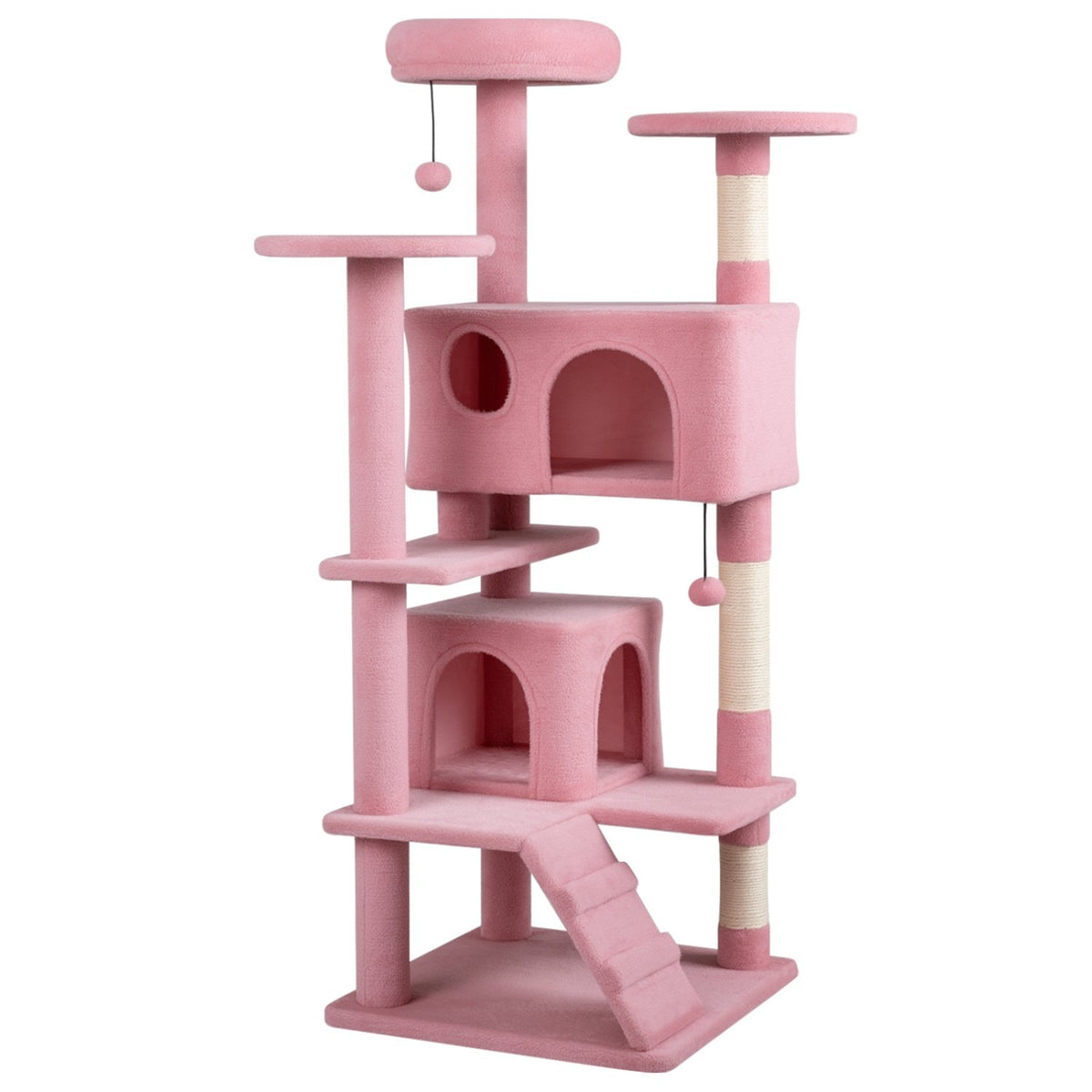52 Inch Tall Cat Tree Tower for Indoor Cats-Pink view 3