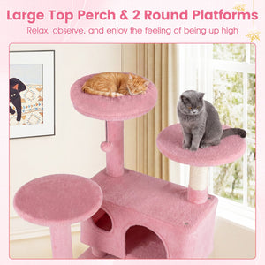 52 Inch Tall Cat Tree Tower for Indoor Cats-Pink view 6