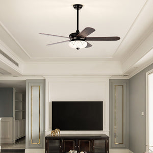 52 Inches Ceiling Fan with Remote Control-Walnut view 2