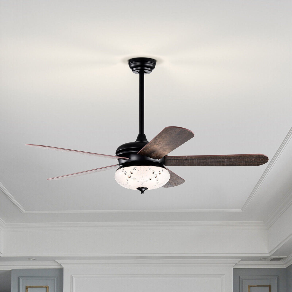 52 Inches Ceiling Fan with Remote Control-Walnut view 6