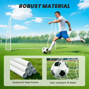 Soozier Soccer Goal, Soccer Net for Backyard, 10 x 4 ft, White