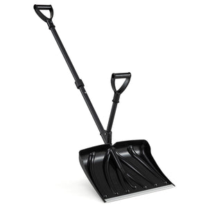 53 Inch Snow Shovel with Assist Handle for Driveway Car Garage Camping-Black