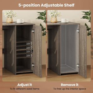 53 Inches Computer Desk with Power Outlets and 4 Storage Drawers-Gray view 9