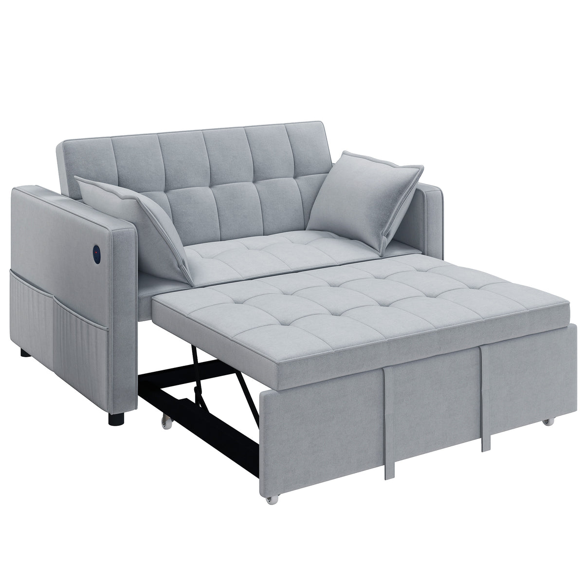 3‑in‑1 Convertible Sofa Bed, Pull Out Sleeper Sofa with USB Charging, Adjustable Backrest, Side Pockets – view 15