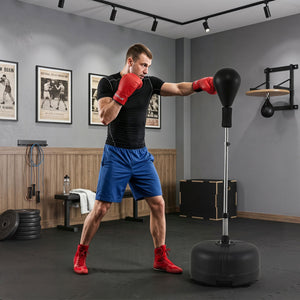 54.5 inches-62 inches Height Adjustable FPunching Bag with Stand for Teens and Adults-Black view 3