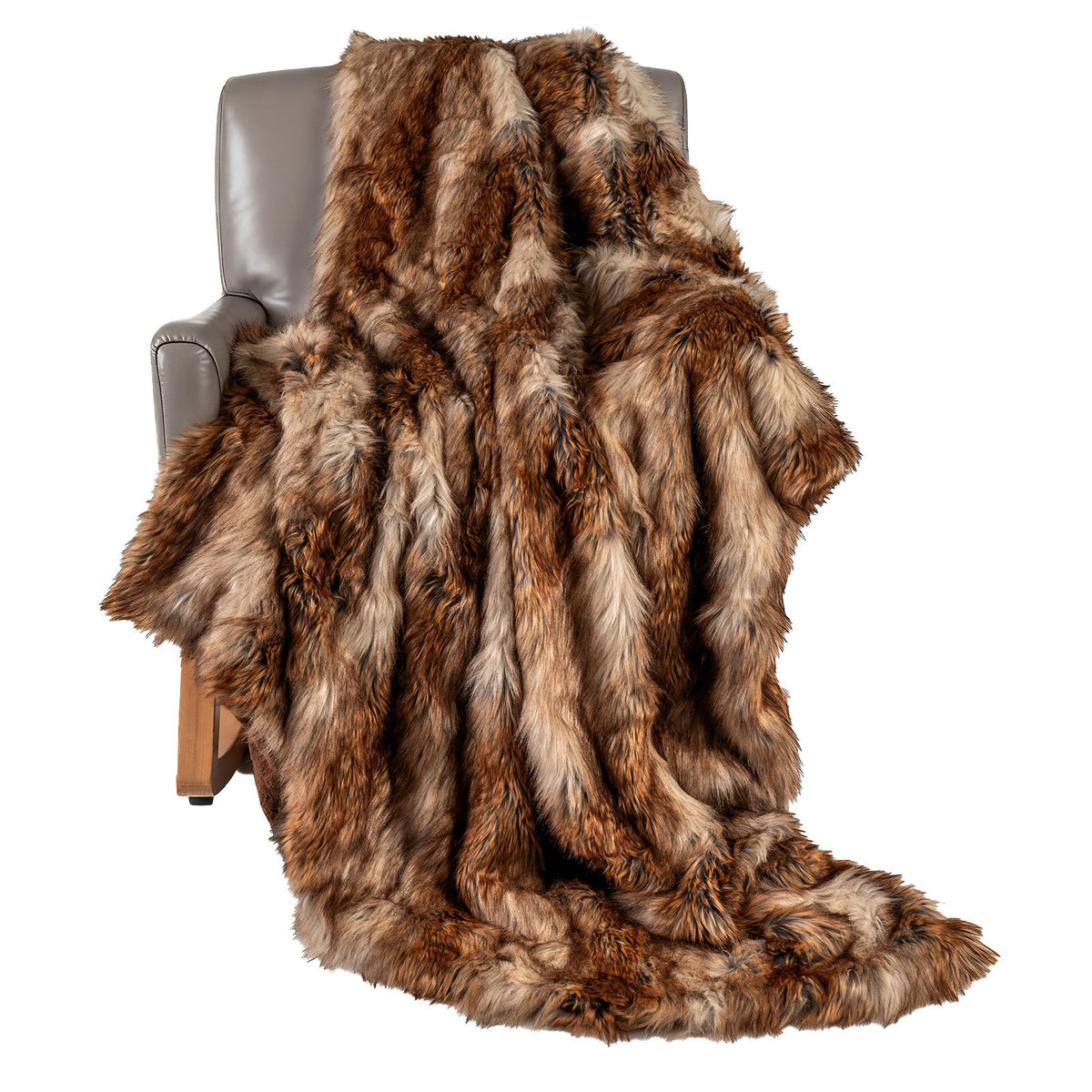 540GSM Soft Plush Fuzzy Luxury Faux Raccoon Fur Blanket for Bed-M view 4