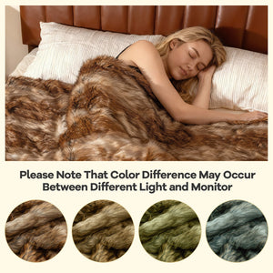 540GSM Soft Plush Fuzzy Luxury Faux Raccoon Fur Blanket for Bed-M view 9