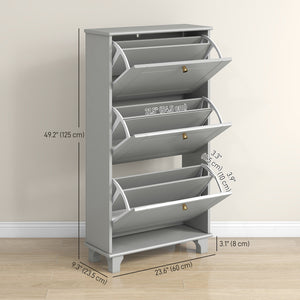 Narrow Shoe Storage with 3 Flip Drawers and Adjustable Shelves – view 10