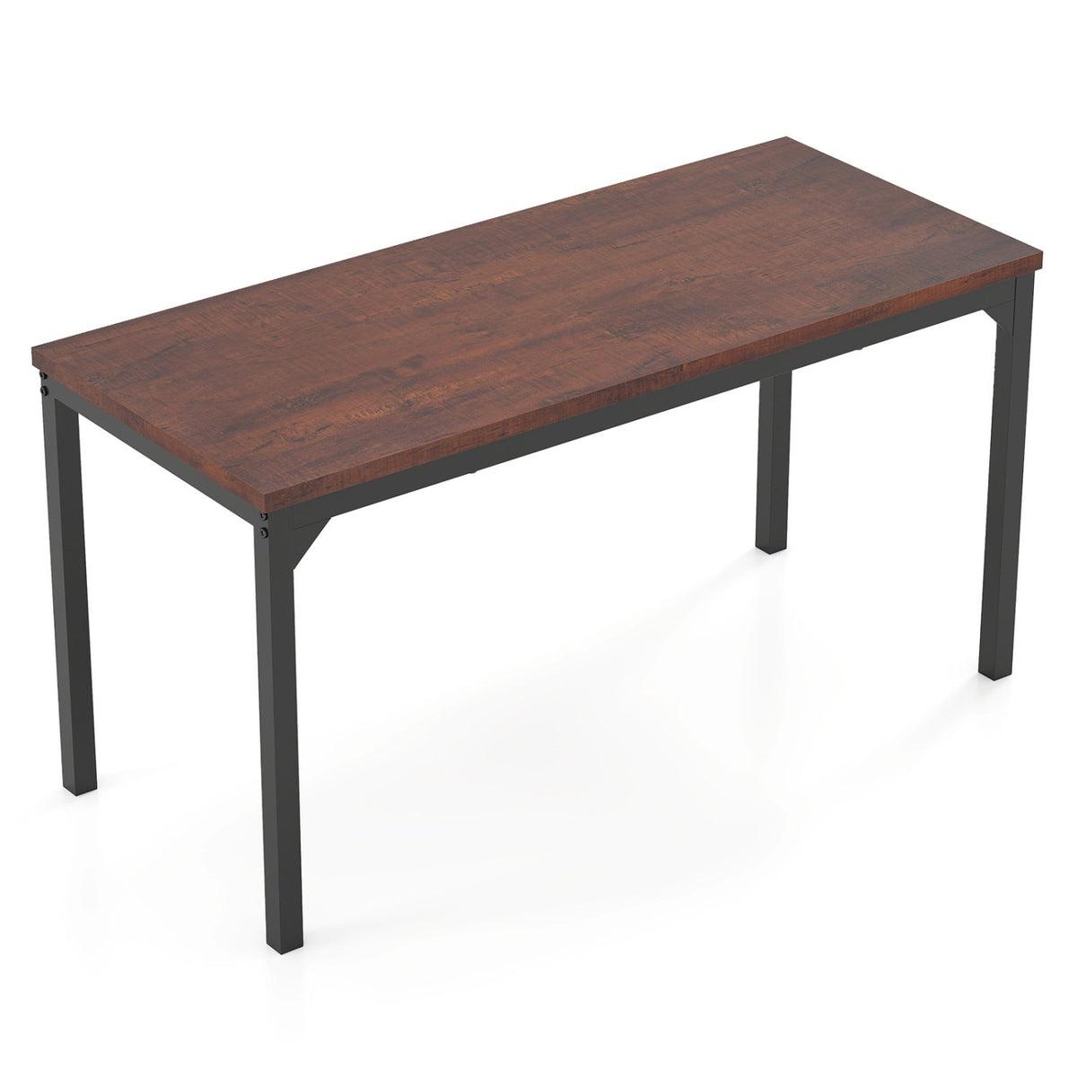 55 Inch Conference Table with Heavy-duty Metal Frame-Brown