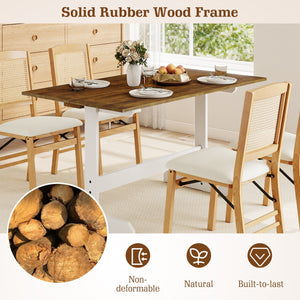 55 Inch Dining Table for 4-6 People Rectangular Kitchen Table with Solid Wood Trestle Base-Walnut view 9