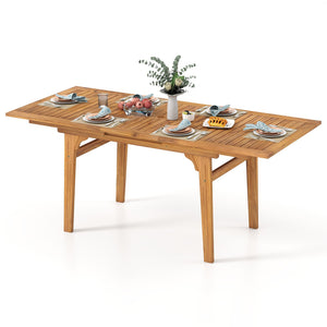 55 Inch Patio Dining Table Expandable for 6-8 People with Umbrella Hole view 4