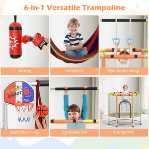 55 inches Kids Trampoline Gift for for 3-6 Years Old Boys and Girls-Green view 4