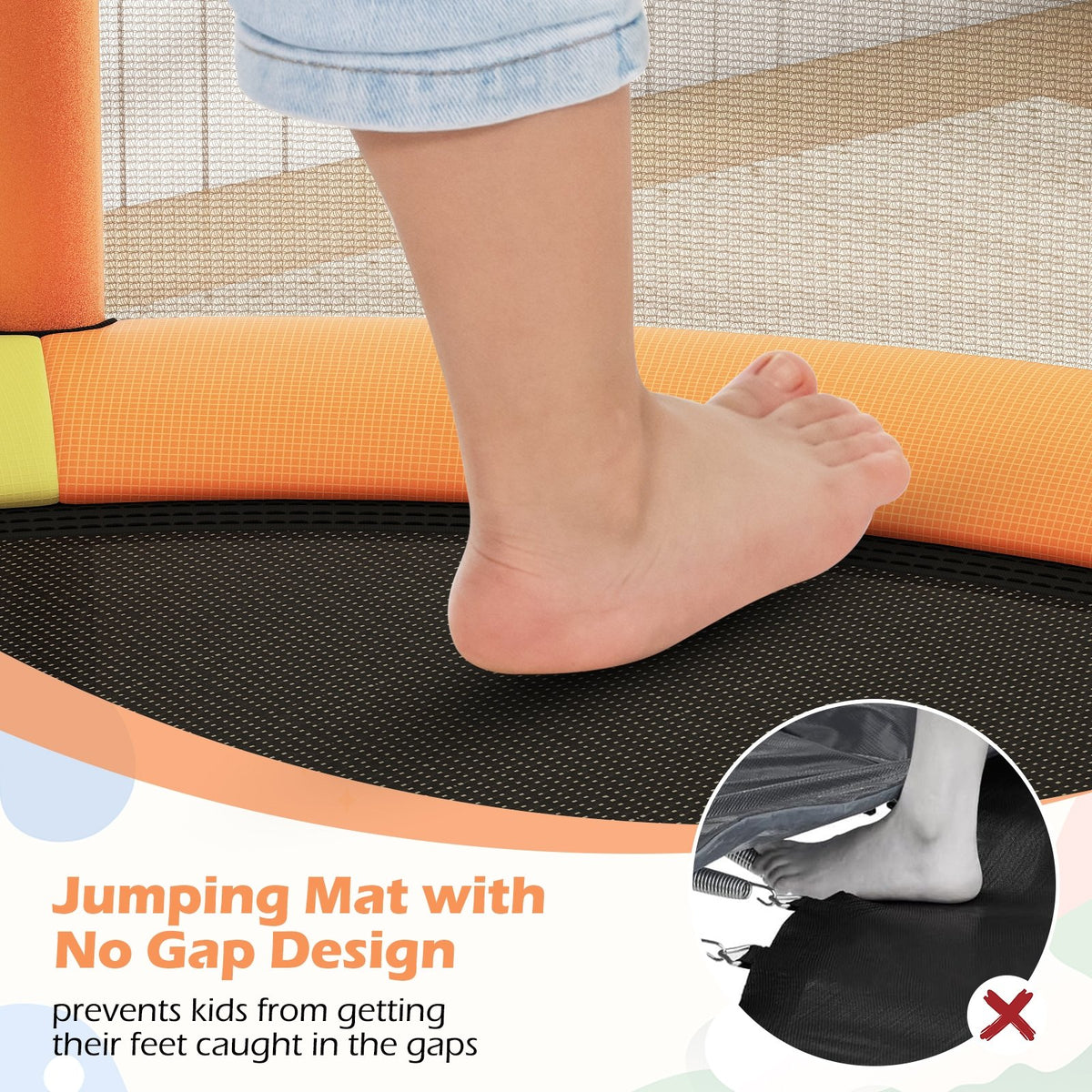 55 inches Kids Trampoline Gift for for 3-6 Years Old Boys and Girls-Green view 6