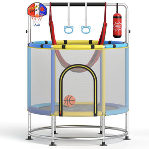 55 inches Kids Trampoline Gift for for 3-6 Years Old Boys and Girls-Navy view 2