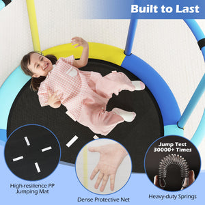 55 inches Kids Trampoline Gift for for 3-6 Years Old Boys and Girls-Navy view 7