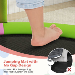 55 inches Kids Trampoline Gift for for 3-6 Years Old Boys and Girls-Pink view 6