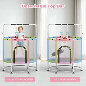 55 inches Kids Trampoline Gift for for 3-6 Years Old Boys and Girls-Pink view 8