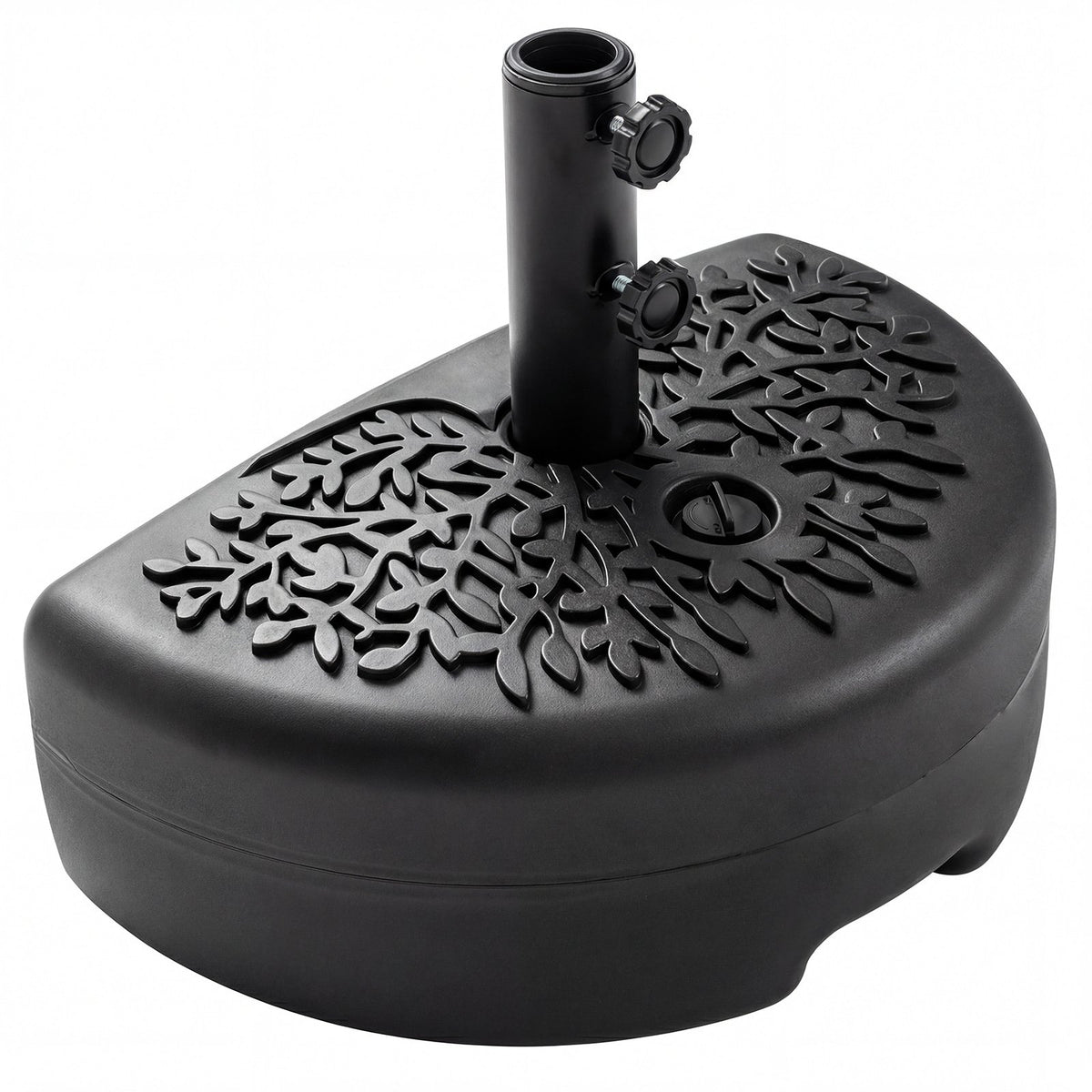55 LBS Half Round Patio Umbrella Base, for Deck Lawn Poolside-Black