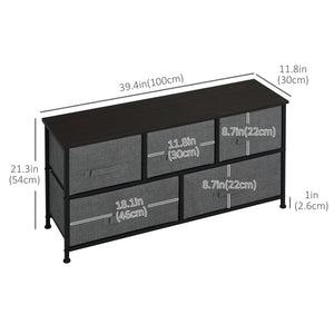 Linen Drawer Cabinet Organizer Storage Dresser Tower with 5 Removable Drawer Metal Frame Adjustable Feet – view 9