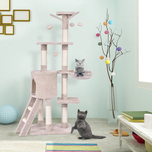 56 Inch Condo Scratching Posts Ladder Cat Play Tree view 2