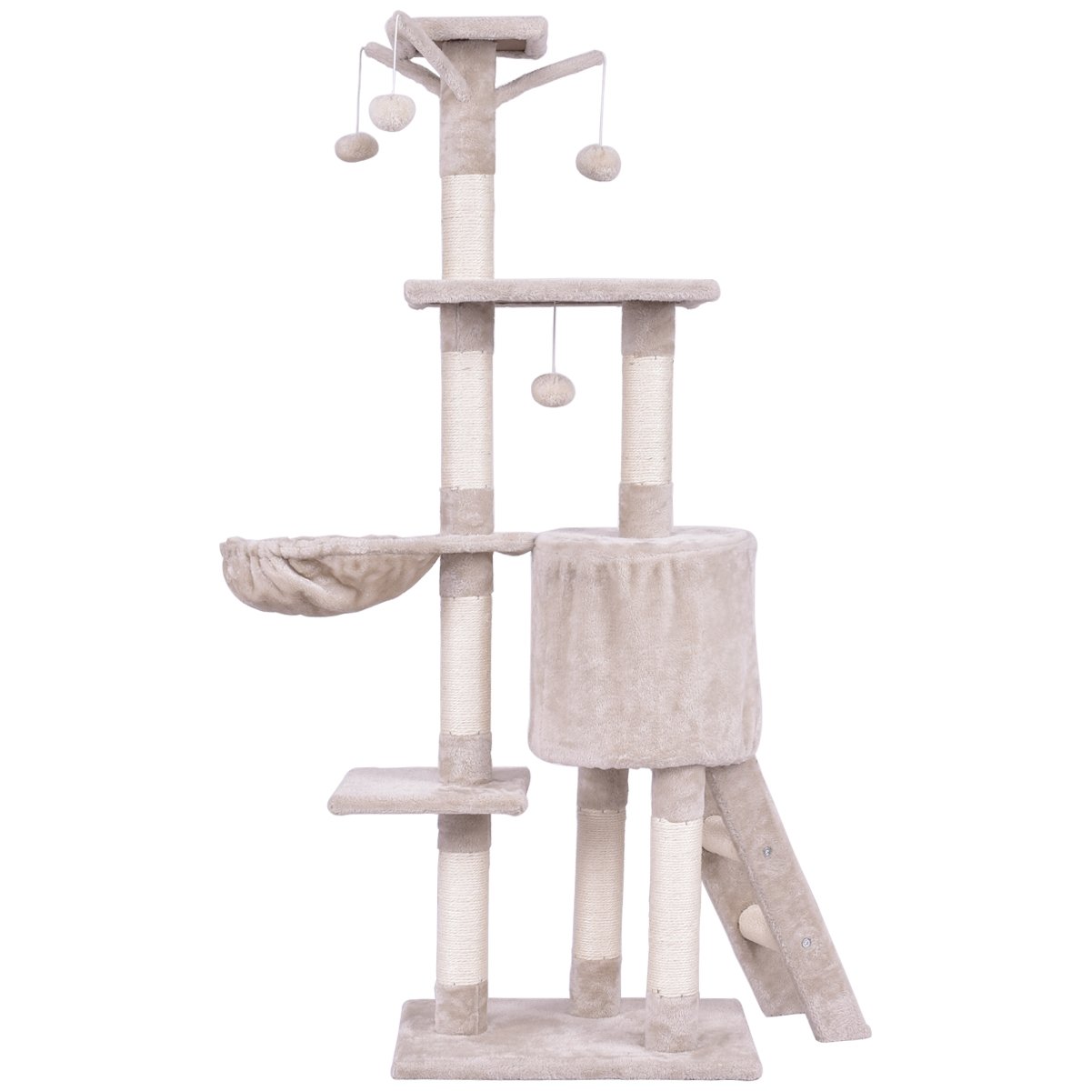56 Inch Condo Scratching Posts Ladder Cat Play Tree view 4