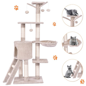 56 Inch Condo Scratching Posts Ladder Cat Play Tree view 7