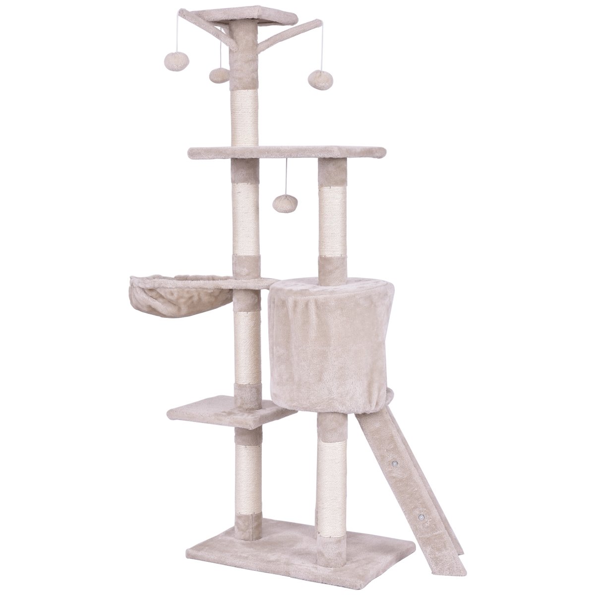 56 Inch Condo Scratching Posts Ladder Cat Play Tree view 8
