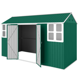 8.5' x 5.5' Metal Garden Storage Shed, Outdoor Tool Storage House with Lockable Door, Vents, Sloped Roof – view 22
