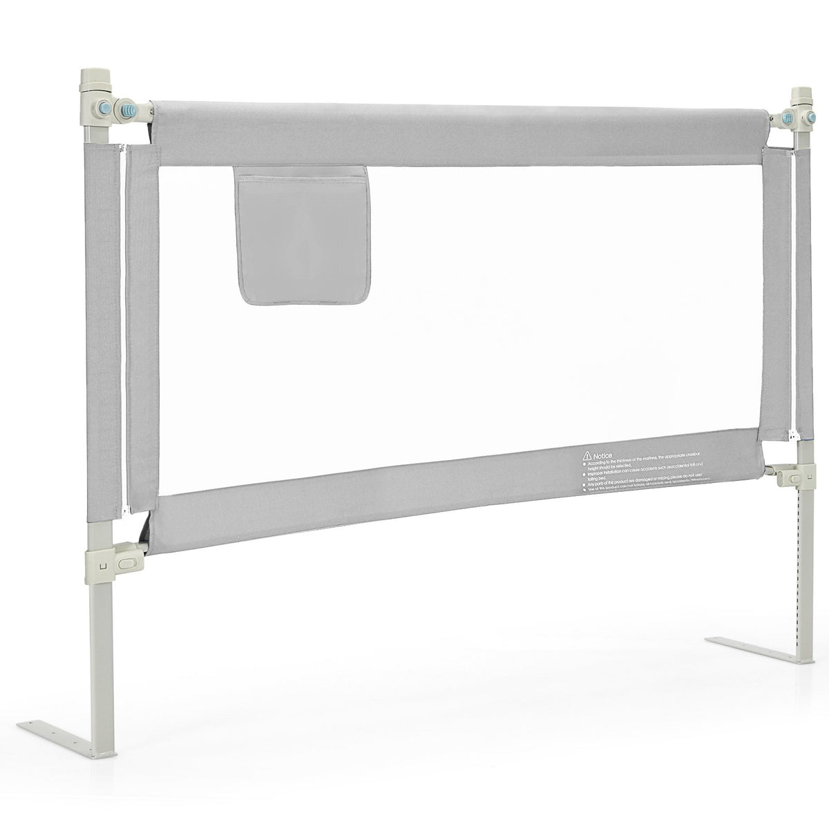 57 Inch Toddlers Vertical Lifting Baby Bed Rail Guard with Lock-Gray view 5